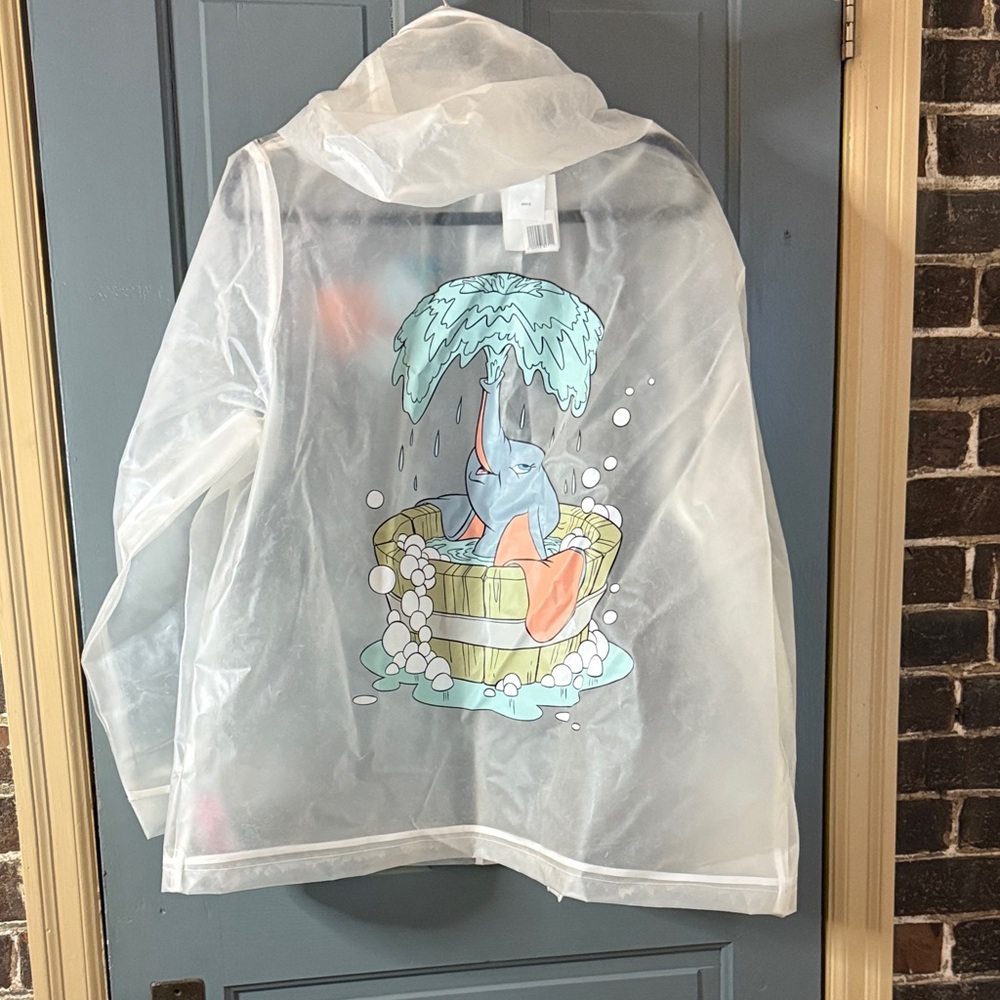 Dumbo Disney Raincoat – Clear Hooded Poncho New with 🏷️